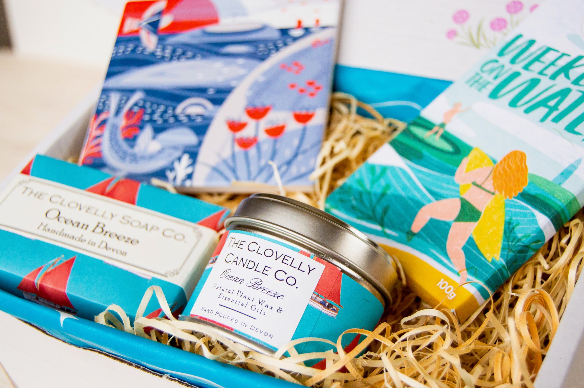 Beach Themed Gift Box from Sand and Sparkle with Devon and Cornish artisan products